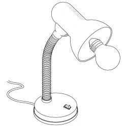 BASIC BIAŁY OPRAWA BIURKOWA 1X E27/ 40W IP20 TWORZYWO/ STAL