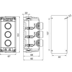 ST22K3\01-1 KASETA STEROWNICZA KOMPLETNA 3X START-STOP Z NAPĘDEM KZ KZ KC 1X DŁAWNICA