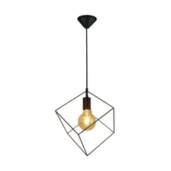CUBE CZARNY OPRAWA WISZĄCA 1X E27 60W IP20 METAL