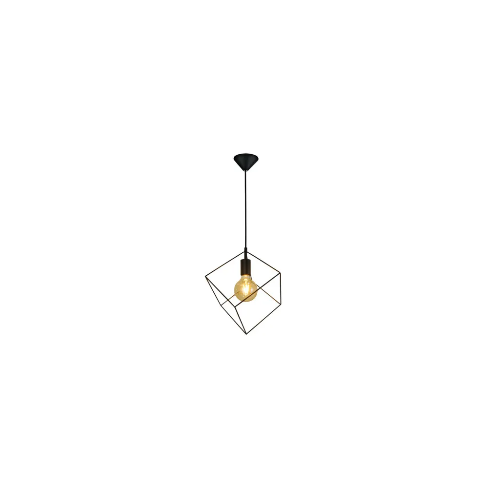 CUBE CZARNY OPRAWA WISZĄCA 1X E27 60W IP20 METAL