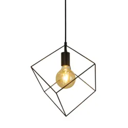 CUBE CZARNY OPRAWA WISZĄCA 1X E27 60W IP20 METAL