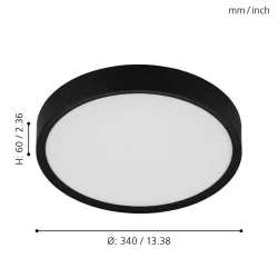 MUSURITA CZARNY/ BIAŁY OPRAWA SUFITOWA PLAFON NT LED 14.6W WW 3000K 1600LM IP20 TWORZYWO/ STAL