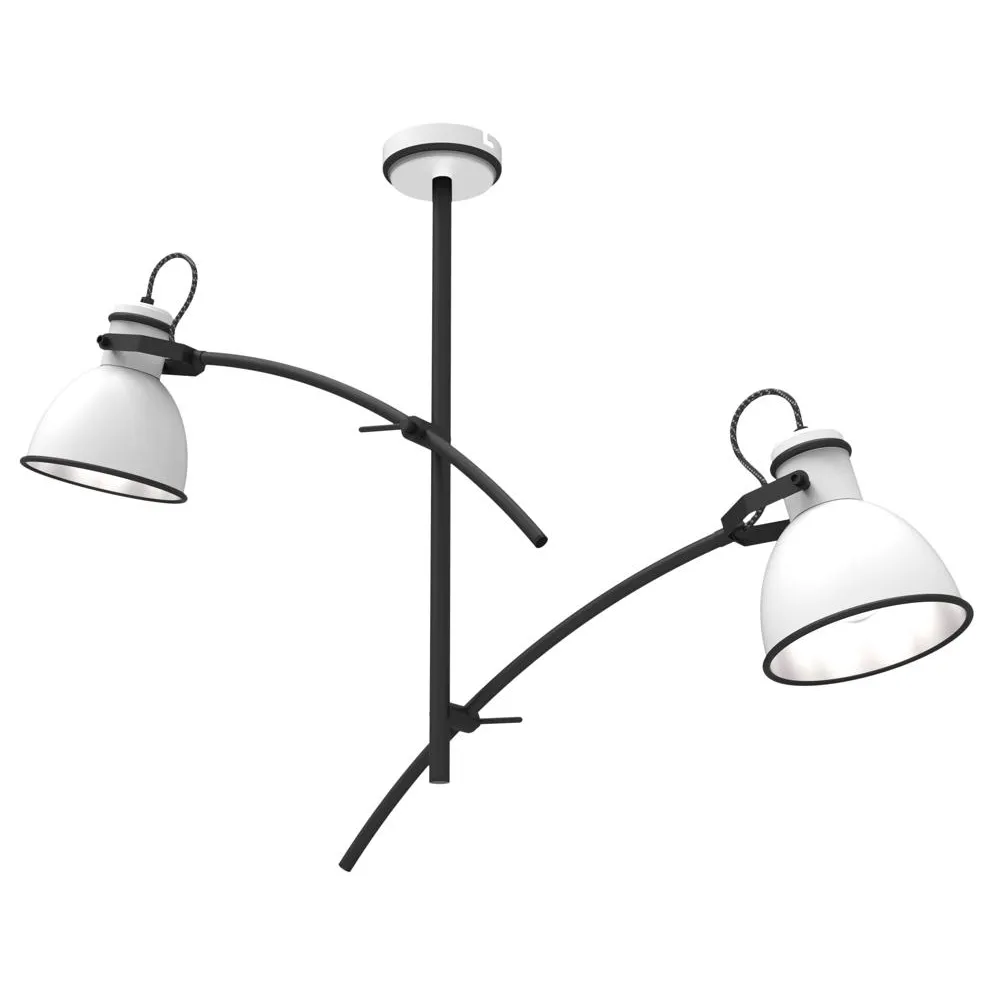 ZUMBA CZARNY/ BIAŁY OPRAWA WISZĄCA 2X E27/ 60W IP20 METAL