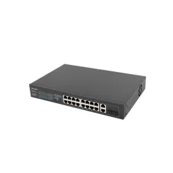 SWITCH 16X 100MB POE+/2X COMBO NIEZARZĄDZALNY RACK 19" GIGABIT ETHERNET 150W