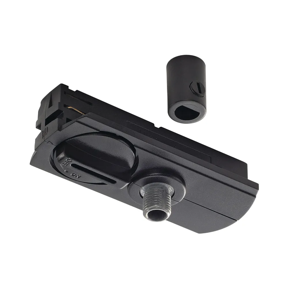 TRACK SYSTEM ADAPTER DO LAMP WISZĄCYCH, DO WYSOKONAPIĘCIOWEJ 1-FAZOWEJ SZYNY NATYNKOWEJ, KOLOR CZARN