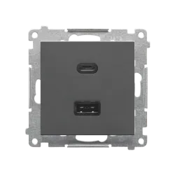 SIMON 55 MODUŁ GRAFIT MAT ŁADOWARKA USB TYP A+C
