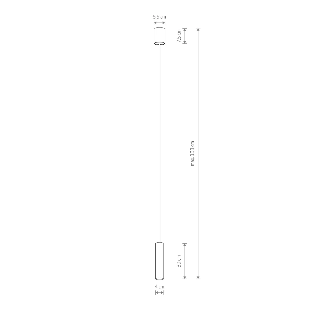 FOURTY UMBRA M SZARY OPRAWA WISZĄCA 1X GU10 R35/ 10W IP20 STAL LAKIEROWANA