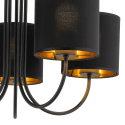 TORENS BLACK CZARNY/ ZŁOTY OPRAWA SUFITOWA 5X E27/ 15W IP20 METAL/ TKANINA