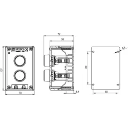 SP22K2\01-2 KASETA STEROWNICZA KOMPLETNA 2X Z NAPĘDEM KZ KC 2X PRZEPUST M20