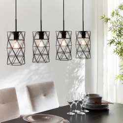 ESTEVAU CIEMNOBRĄZOWY OPRAWA WISZĄCA 4X E27/ 60W IP20 STAL