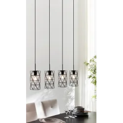 ESTEVAU CIEMNOBRĄZOWY OPRAWA WISZĄCA 4X E27/ 60W IP20 STAL