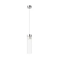 GEM SREBRNY/ TRANSPARENTNY OPRAWA WISZĄCA 1X G9/ 28W IP20 METAL/ SZKŁO