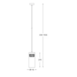GEM SREBRNY/ TRANSPARENTNY OPRAWA WISZĄCA 1X G9/ 28W IP20 METAL/ SZKŁO