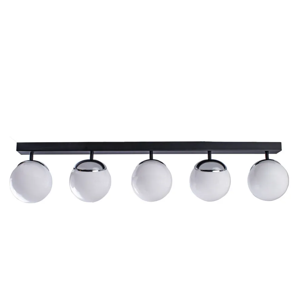 SFERA CZARNY/ CHROM/ BIAŁY OPRAWA SUFITOWA 5X E14/ 40W IP20 METAL/ SZKŁO