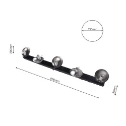 SFERA CZARNY/ CHROM/ BIAŁY OPRAWA SUFITOWA 5X E14/ 40W IP20 METAL/ SZKŁO
