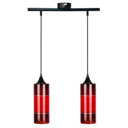 PLAZMA CZERWONY/ CZARNY OPRAWA WISZĄCA 2X E27/60W IP20 METAL/ SZKŁO