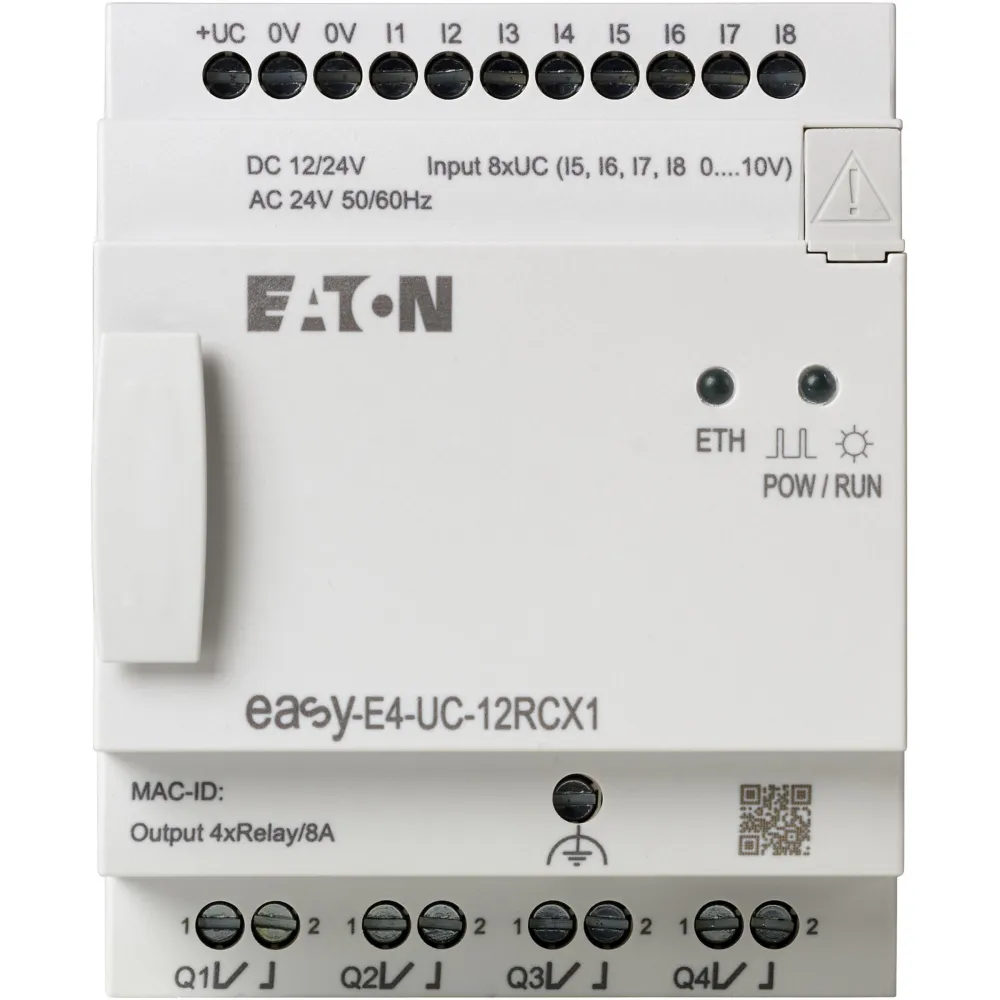 EASY-E4-UC-12RCX1 EASYE4 12-24VDC, 24VAC, 8DI(4AI), 4DO-R, BEZ WYŚW.