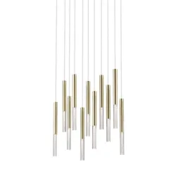 LOYA ZŁOTY/ TRANSPARENTNY OPRAWA WISZĄCA LED 11X 5W WW 3000K 4950LM IP20 METAL