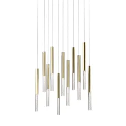 LOYA ZŁOTY/ TRANSPARENTNY OPRAWA WISZĄCA LED 11X 5W WW 3000K 4950LM IP20 METAL