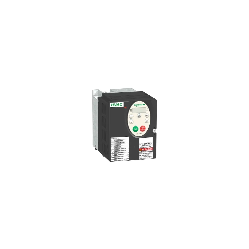 Schneider Electric Przemiennik częstotliwości ATV212 3 fazowe 380/480VAC 50/60Hz 0.75kW 2.2A IP21, ATV212H075N4