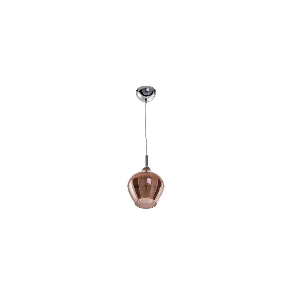 AMBER MILANO 1 MIEDZIANY OPRAWA WISZĄCA 1X G9/ 40W IP20 METAL/ SZKŁO