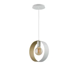 HAPPY BIAŁY/ ZŁOTY OPRAWA WISZĄCA 2X E27/ 60W IP20 STAL LAKIEROWANA
