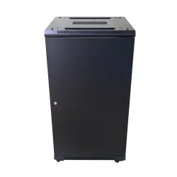 SZAFA TELEINFORMATYCZNA RACK STOJĄCA 22U 19" 600X600 CZARNY DRZWI SZKLANE