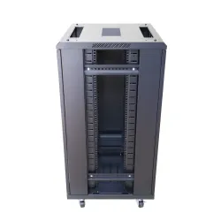 SZAFA TELEINFORMATYCZNA RACK STOJĄCA 22U 19" 600X600 CZARNY DRZWI SZKLANE