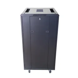 SZAFA TELEINFORMATYCZNA RACK STOJĄCA 22U 19" 600X600 CZARNY DRZWI SZKLANE