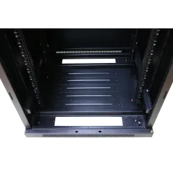 SZAFA TELEINFORMATYCZNA RACK STOJĄCA 22U 19" 600X600 CZARNY DRZWI SZKLANE