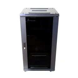 SZAFA TELEINFORMATYCZNA RACK STOJĄCA 22U 19" 600X600 CZARNY DRZWI SZKLANE