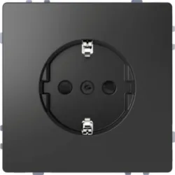 Schneider Electric SCHUKO gniazdko elektryczne, przesłona, screwless terminals, anthracite, System Design, MTN2300-6034