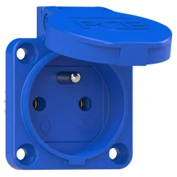 GNIAZDO TABLICOWE 1F Z/U IP54 250V NIEBIESKI
