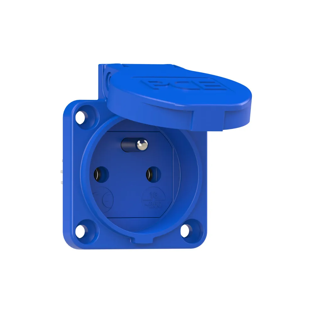 GNIAZDO TABLICOWE 1F Z/U IP54 250V NIEBIESKI