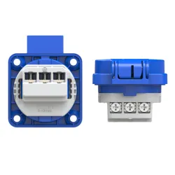 GNIAZDO TABLICOWE 1F Z/U IP54 250V NIEBIESKI