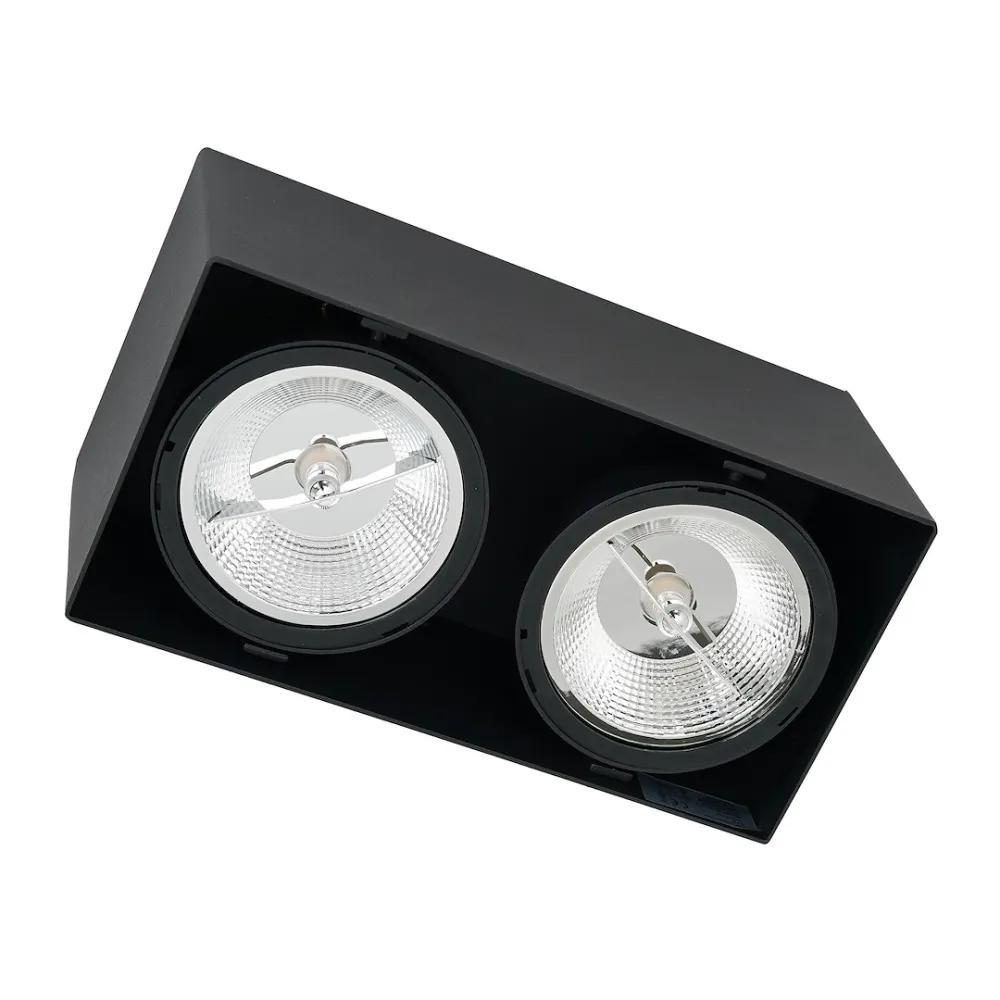 PLAZA CZARNY OPRAWA SUFITOWA NT 2X GU10 AR111/ 12W IP20 METAL