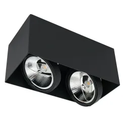 PLAZA CZARNY OPRAWA SUFITOWA NT 2X GU10 AR111/ 12W IP20 METAL