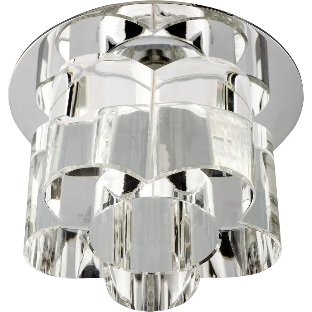 SK-21 CHROM/ TRANSPARENTNY OPRAWA SUFITOWA PT 1X G4/ 20W 12V IP20 METAL/ SZKŁO