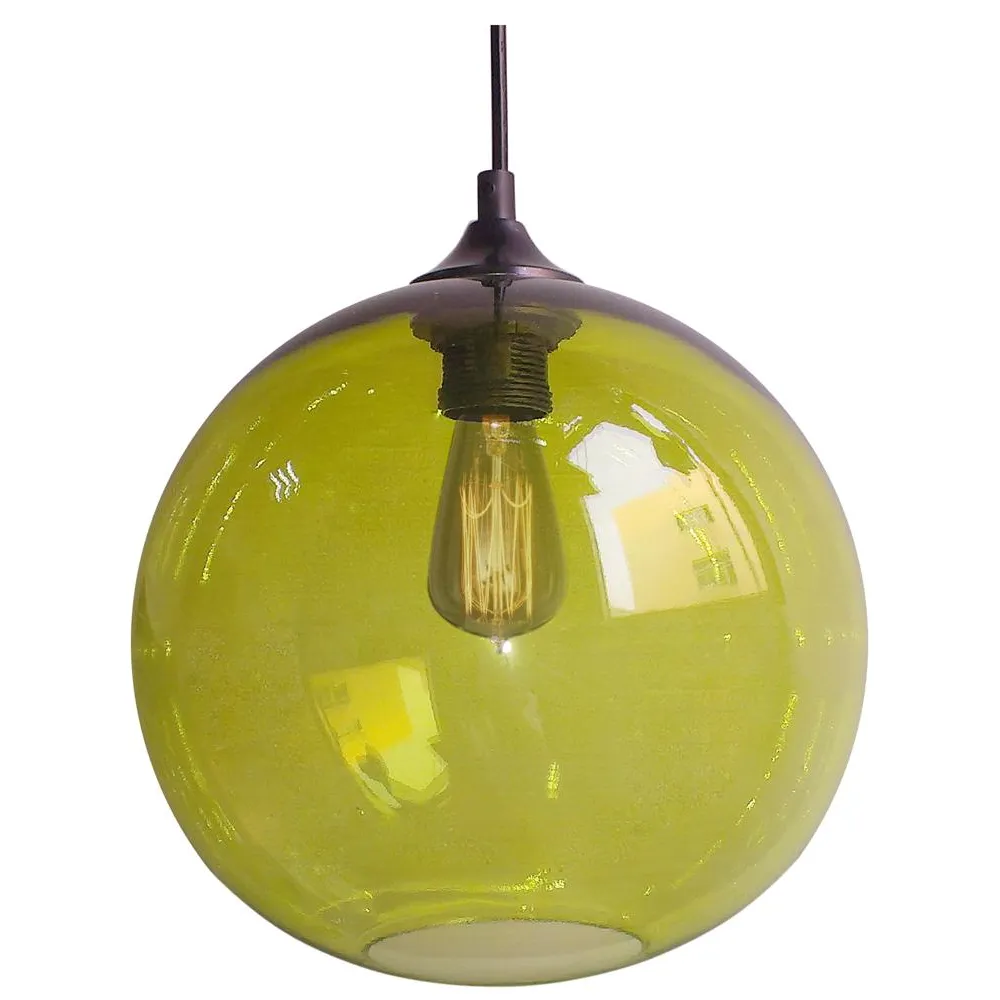 EDISON ZIELONY OPRAWA WISZĄCA 1X E27/ 60W IP20 METAL/ SZKŁO