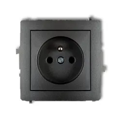 DECO MODUŁ GRAFIT GNIAZDO 1X Z/U Z PRZESŁONAMI ZACISKI ŚRUBOWE 16A 250V