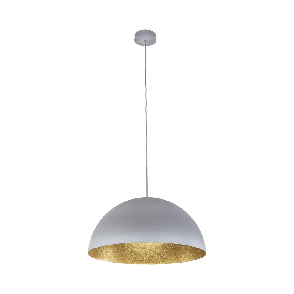 SFERA SZARY NAKRAPIANY/ ZŁOTY OPRAWA WISZĄCA 1X E27/ 60W IP20 STAL LAKIEROWANA/ KOMPOZYT