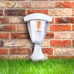 FOX BIAŁY OPRAWA OGRODOWA STOJĄCA 1X E27/ 40W 290MM IP44 ALUMINIUM/ TWORZYWO