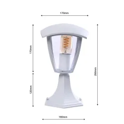 FOX BIAŁY OPRAWA OGRODOWA STOJĄCA 1X E27/ 40W 290MM IP44 ALUMINIUM/ TWORZYWO