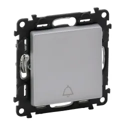 VALENA LIFE MODUŁ ALUMINIUM PRZYCISK "DZWONEK" 1P ZACISKI SPRĘŻYNOWE 6A 250V