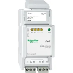 Schneider Electric KNX wejście binarne REG-K 4x 24 V AC/DC 15 mA DC / 6mA AC jasnoszary, MTN644892