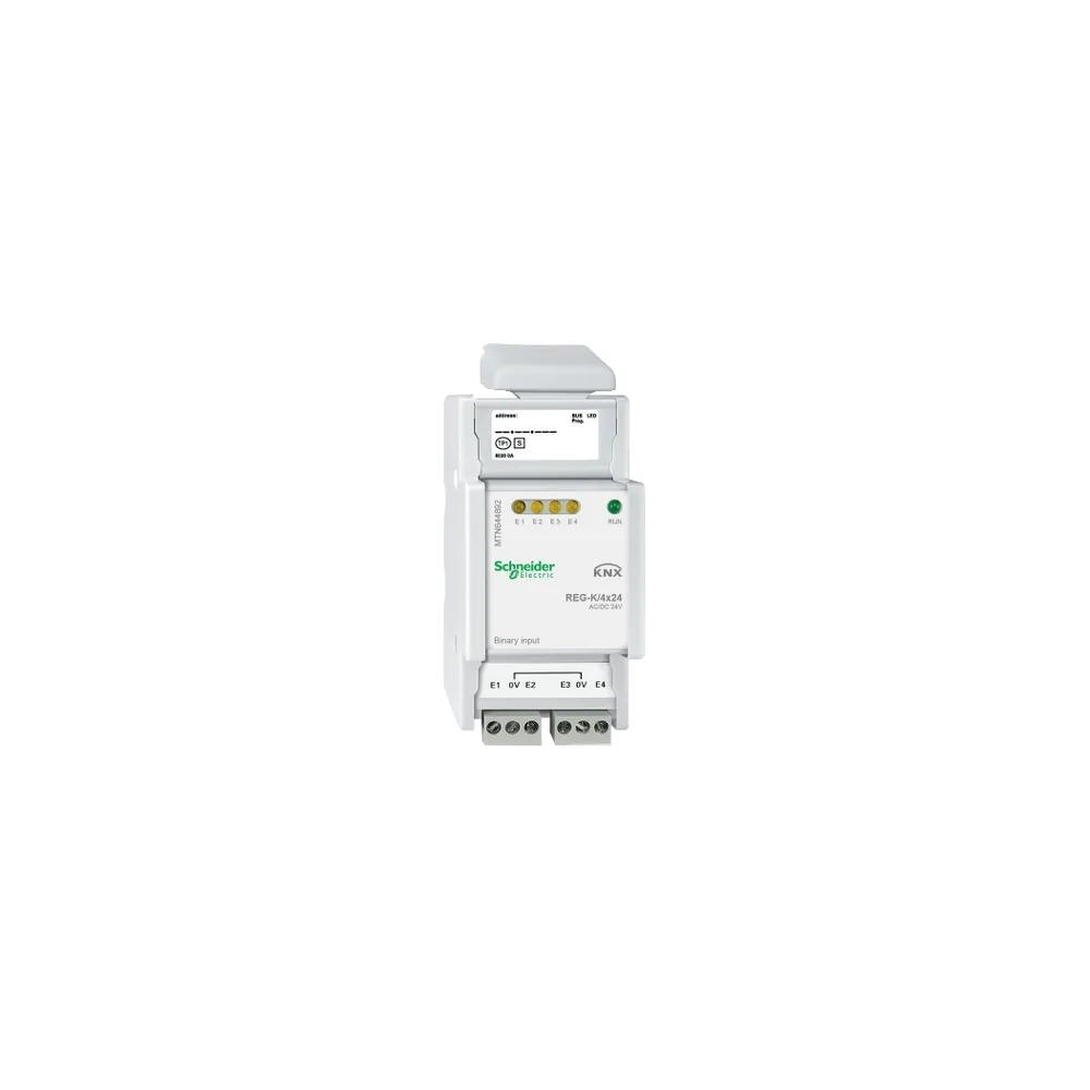Schneider Electric KNX wejście binarne REG-K 4x 24 V AC/DC 15 mA DC / 6mA AC jasnoszary, MTN644892