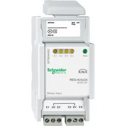 Schneider Electric KNX wejście binarne REG-K 4x 24 V AC/DC 15 mA DC / 6mA AC jasnoszary, MTN644892