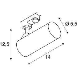 HELIA CZARNY OPRAWA SYSTEMOWA TRACK REFLEKTOR 3F LED 11W WW 3000K 810LM 35ST IP20 ALUMINIUM