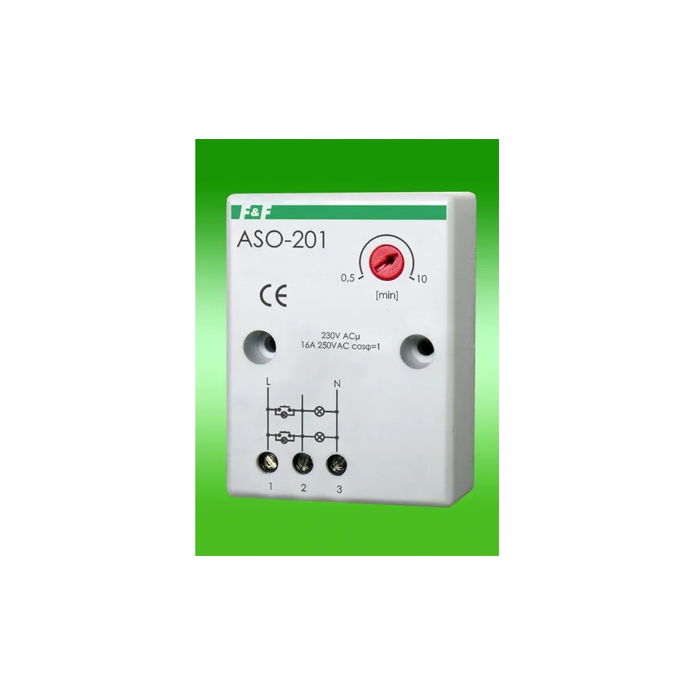 ASO-204 AUTOMAT SCHODOWY NT 16A 1Z 0.5-10MIN 24V AC IP20 ZACISKI ŚRUBOWE