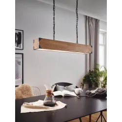 HARBOROUGH CZARNY/ BRĄZOWY OPRAWA WISZĄCA 4X E27/ 40W IP20 STAL/ DREWNO